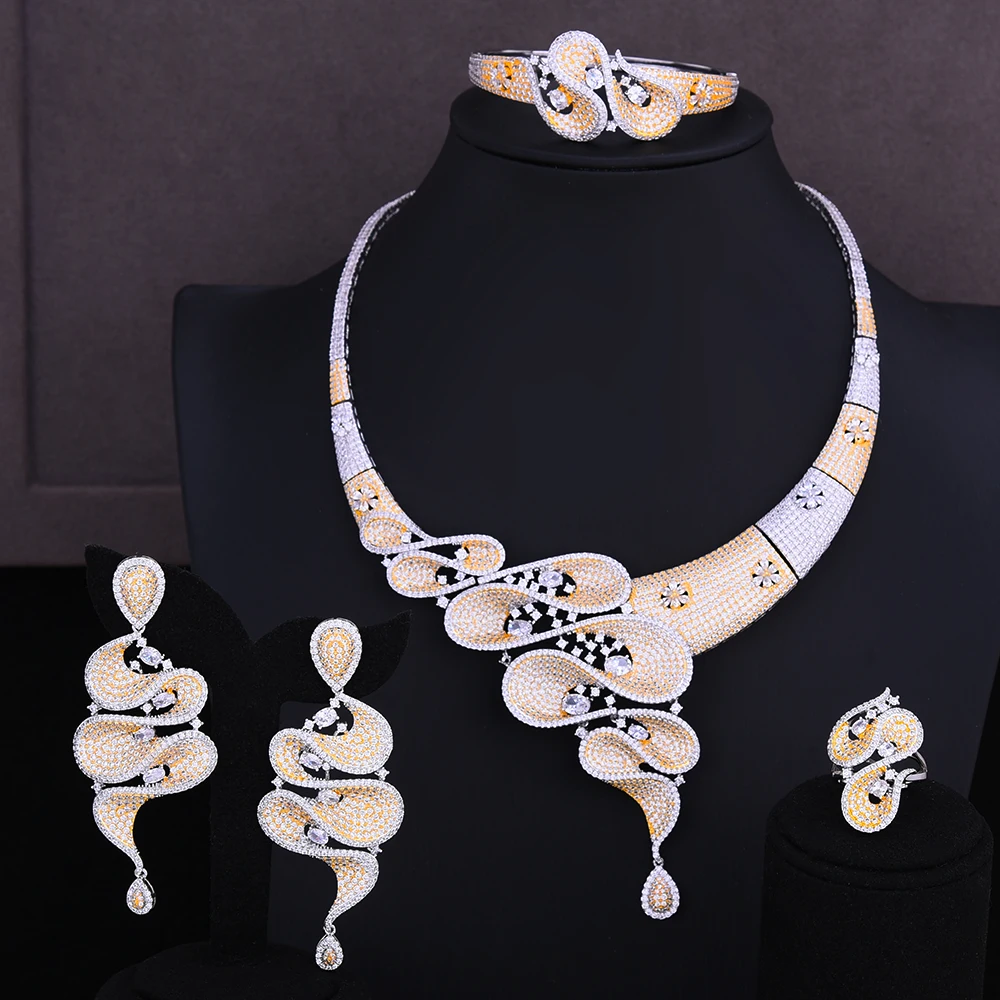 GODKI Luxury Geometry Dubai Gold Jewelry Sets Nigerian Wedding African Beads Bridal Jewellery Set Cubic Zircon Ethiopian | Украшения и