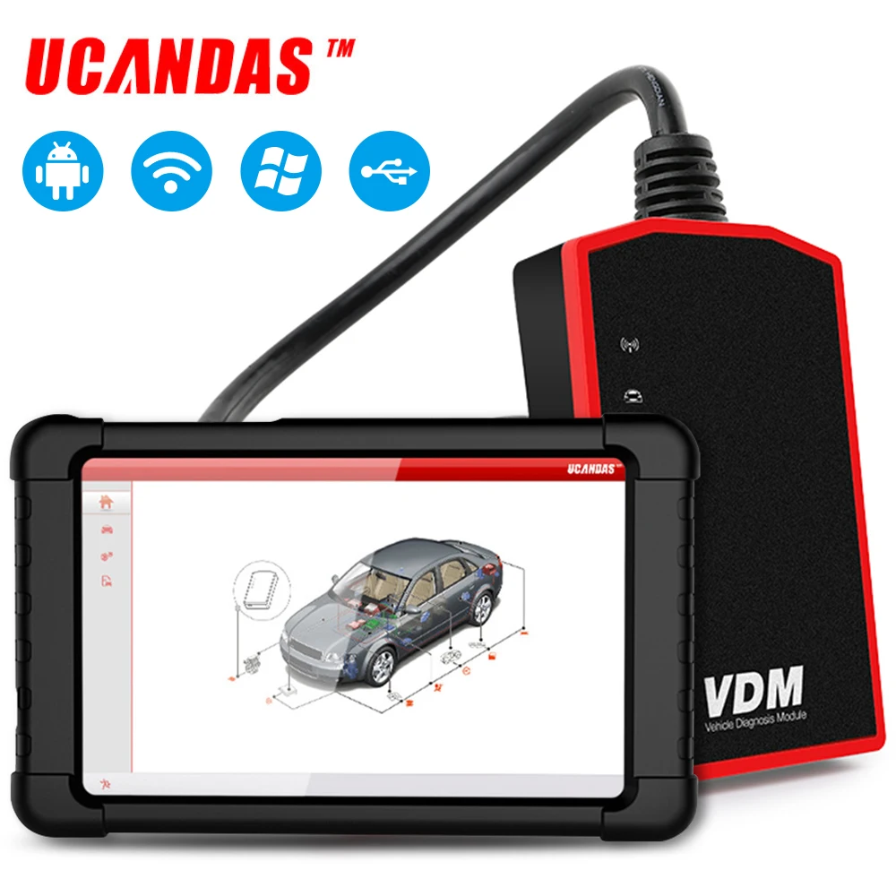 UCANDAS VDM OBD2 Профессиональный диагностический сканер подушка безопасности полная