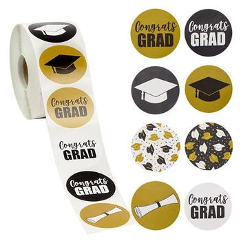 

500PCS Graduation Doctor Hat Congratulate Grad party Label Sticker Mineral Water Bottle Label Graduation Party Decor