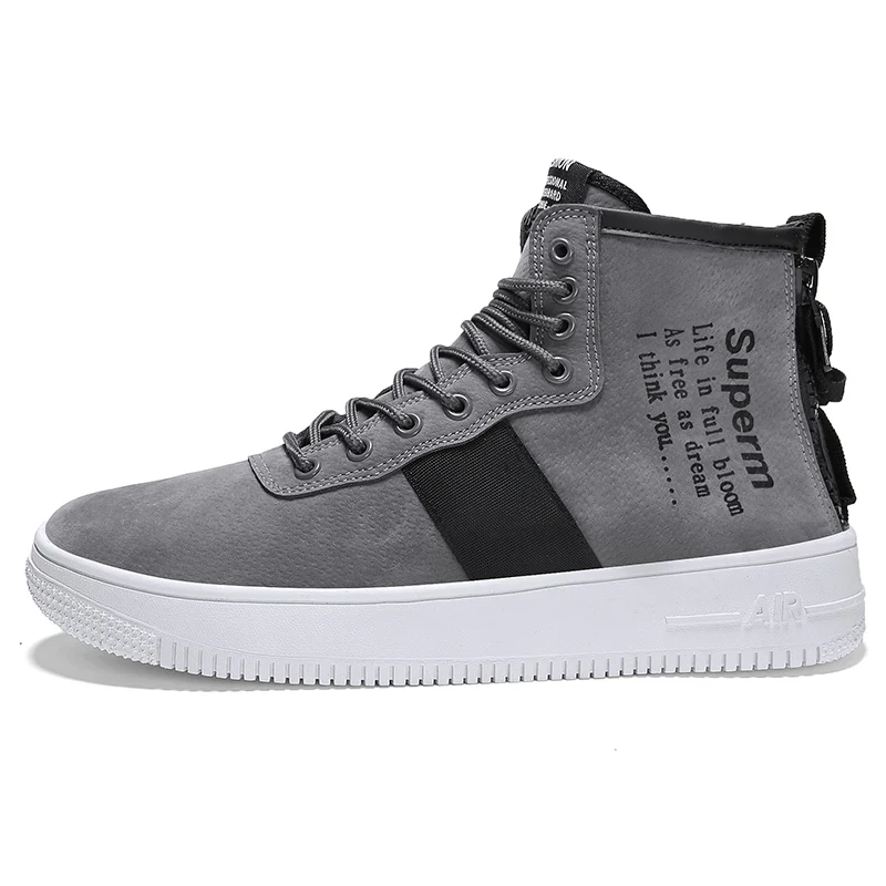 Новое поступление; обувь для скейтбординга Force 1; Zapatos De Hombre; спортивные кроссовки; теннисные туфли; дышащие кроссовки; мужские спортивные кроссовки - Цвет: Темно-серый