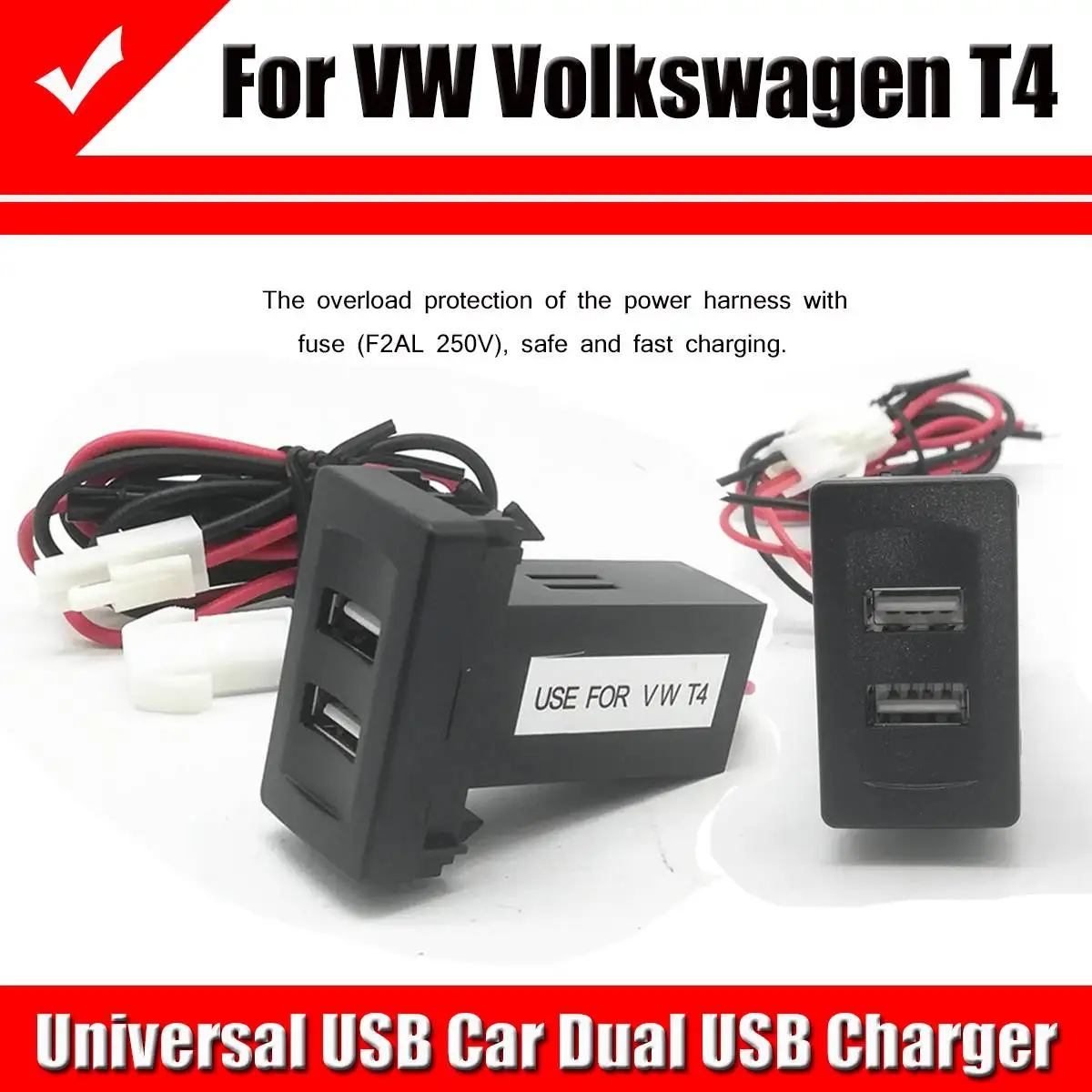 Caricabatteria Da Auto Caricatore Usb Caricabatteria Da Auto Doppio Usb Per Vw Per Modelli Volkswagen T4 2.1A Per Caricabatteria Da Auto Volkswagen Au