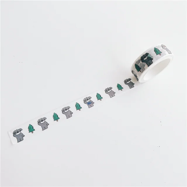 15mm*5M English hand drawn style Washi Tape Masking Tape Kawaii Decorative Adhesive Tape Sticker Scrapbooking Diary Stationery 1Pc G
