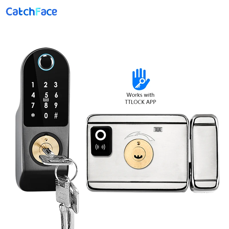 

Bluetooth Smart Lock Double Side Fingerprint Lock Waterproof Security Home Lock Digital Keypad RFID Keyless Entry Door Lock