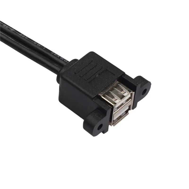 50 см двойной USB 2,0 Удлинительный кабель Профессиональный 1 гнездо панель крепление к 2 USB A Мужской Удлинительный кабель