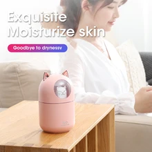 

Cute Pet Humidifier Air Freshener, 300ml Water Tank Lasts Up To 10 Hours, with LED Night Light , Waterless Auto Shut-off