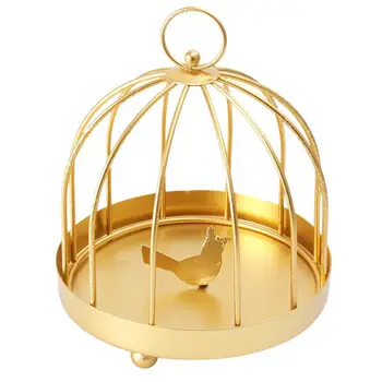 

Birds Cage Shaped Metal Jewelry Display Rack Iron Desktop Decoration Fashion Jewelry Holder Black Golden Color