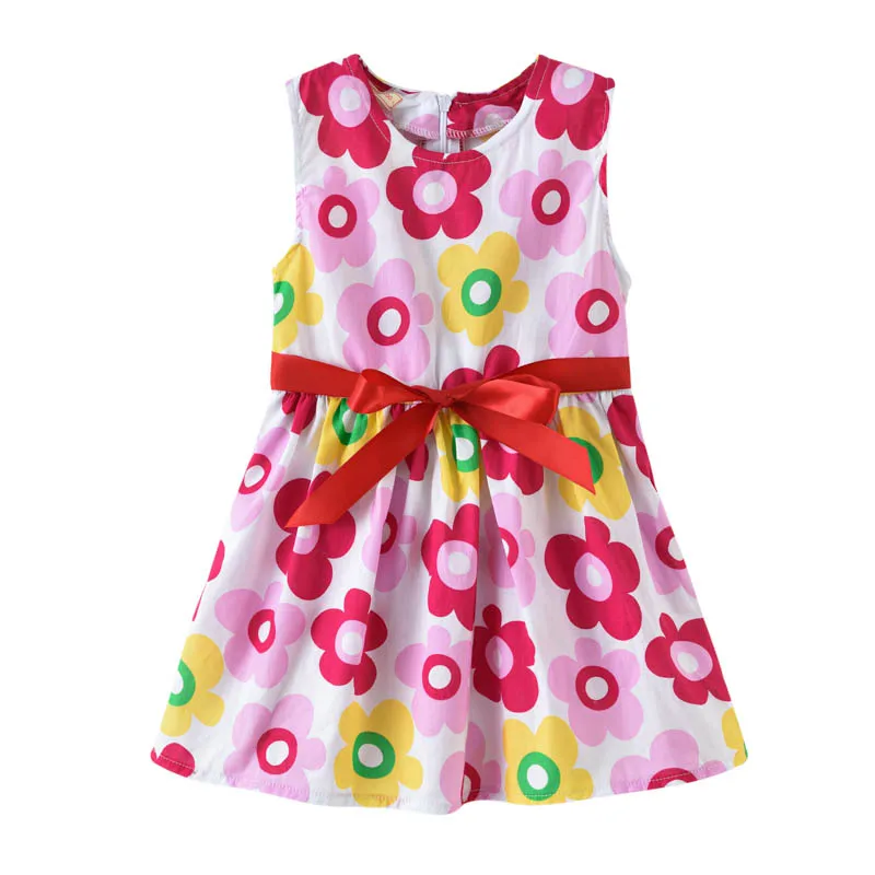 2-7 Years Girls Polka-Dot Dress 2021 Summer Sleeveless Flower Clothing Kids  Baby Princess Dresses Children Clothes