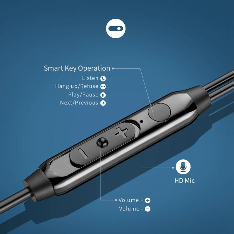 Metal Wired Headphone Earphone In ear with Mic Sports Bass Earbuds Headset for xiaomi iPhone huawei LG Earphones