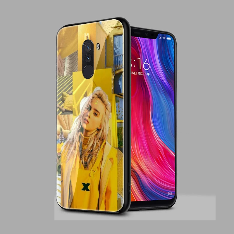 EWAU певица звезда Billie Eilish чехол из закаленного стекла для телефона для Xiaomi 5X6X8 Lite 9 A1 A2 F1 Redmi 4X 6A Примечание 5 6 7 pro