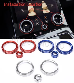 

3pcs Aluminum Alloy Car Central Air Conditioning Volume knobs Ring Trim For Range Rover VELAR 2017-2019 For RR Evoque 2019-2020