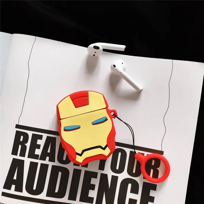 Супергерой для косплея Железного человека Apple гарнитура для airpods чехол Защитный силиконовый чехол