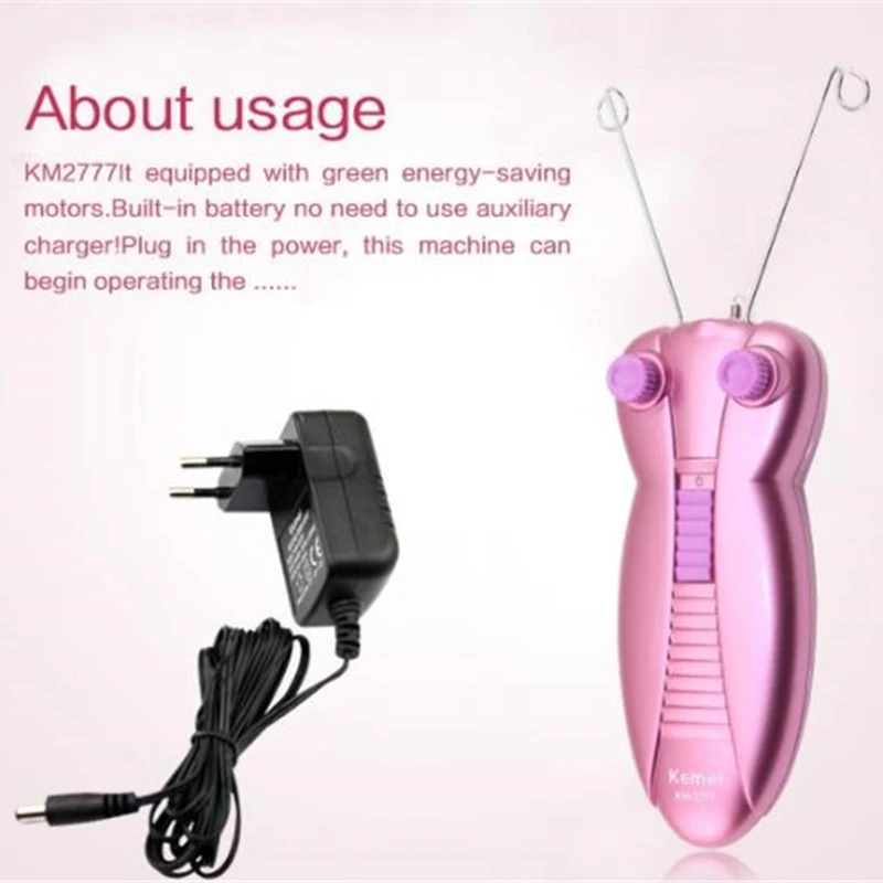 Kemei KM-2777 Эпилятор Леди лицо хлопок нить Defeather эпилятор для женщин лица для удаления волос машина ЕС Plug