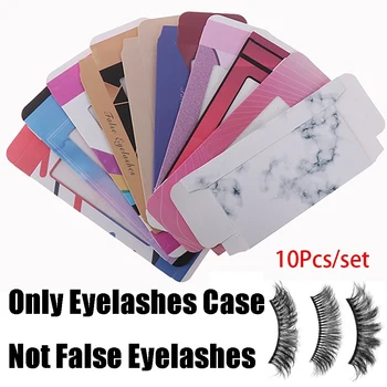 

10 Pcs/Set Portable Eyelashes Case Soft Paper Reusable Lashes Container Colorful Cute Lashes Storage Box