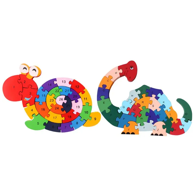 wooden dinosaur alphabet puzzle