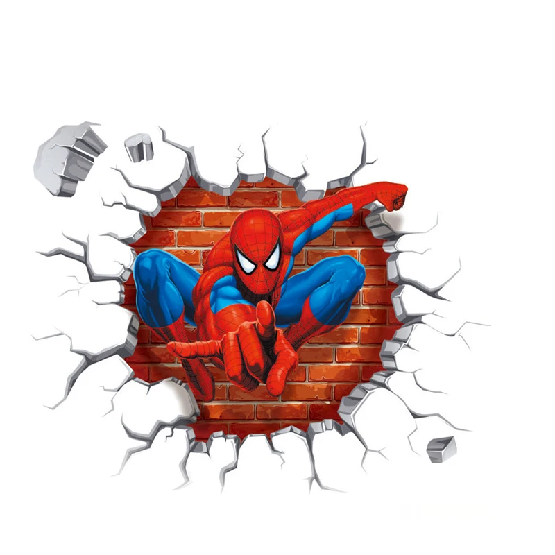 Наклейки на стену из фильма Marvel с изображением Человека-паука для детской комнаты, украшения для дома, спальни, декор из фильма, настенные наклейки - Цвет: Y006