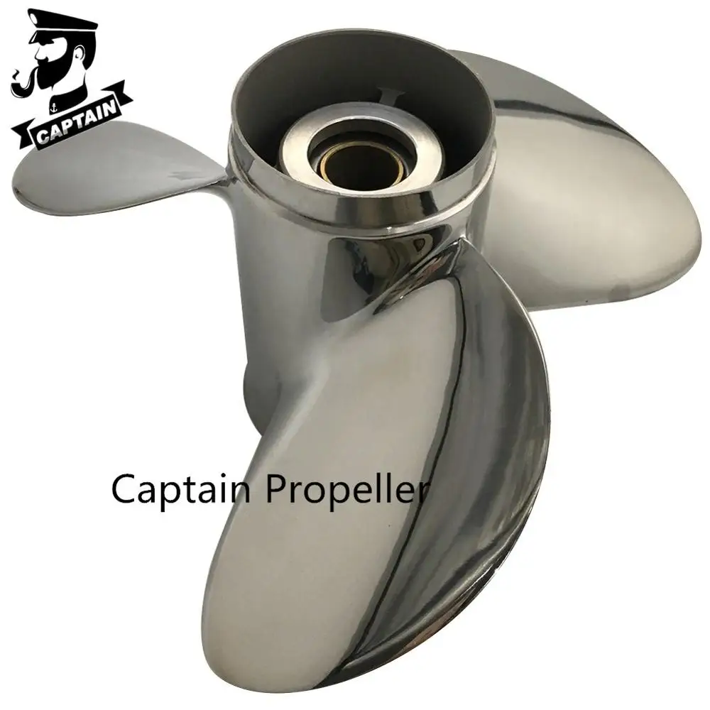 Captain Propeller 11 1/8X13 Fit Yamaha Outboard Engines T25HP 40HP 50HP 60 HP Stainless Steel 13 Tooth Spline RH 69W-45945-00-EL