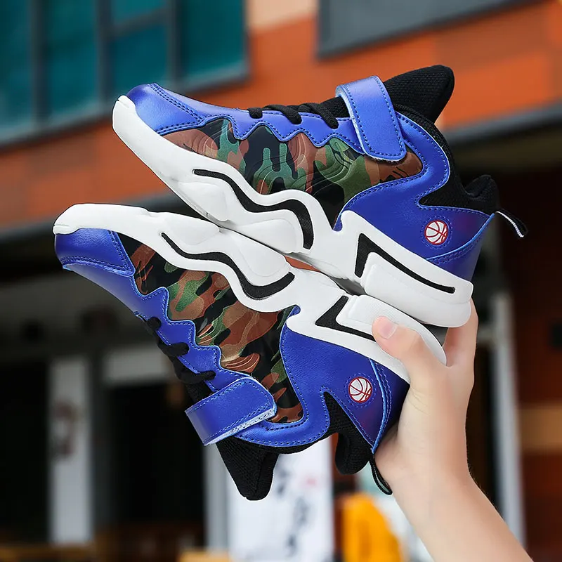 

Spring/Autumn Kids Sport Running Shoes Fashion Teenage Running Shoes Blue Red Boy Casual kids Sneakers Camo Children Flat Shoes