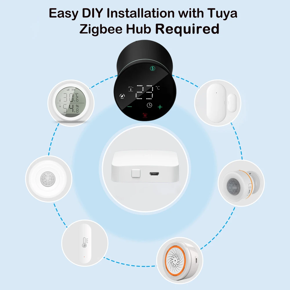 Tuya Smart ZigBee Radiator Actuator TRV Programmable Thermostatic Radiator Valve