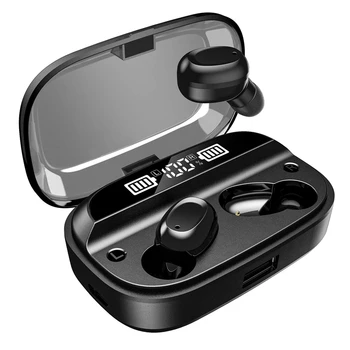 

Hot TTKK Bluetooth Noise Cancel Earphones Stereo Music for Android IOS Wireless 5.0 Headsets Power Display with Mic Waterproof