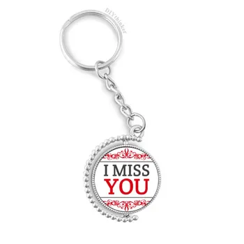 

Valentine's Day I Miss You Rotatable Key Chain Ring Keyholder