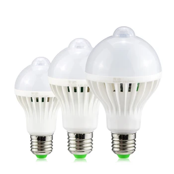 

LED PIR Motion Sensor Lamp E27 220V 5W 7W 9W Automatic ON/OFF LED Bulb Light Sensitive Human Body Movement Detector Night Lights