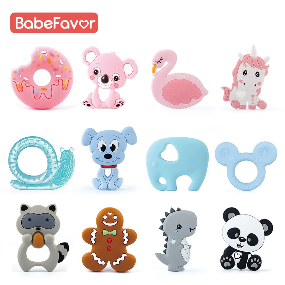 

Silicone Baby Teether Rodent Animals 1pc Food Grade Pandent DIY Teething Pacifier Chain Toys Baby Chew Molar Tiny Rod Teethers