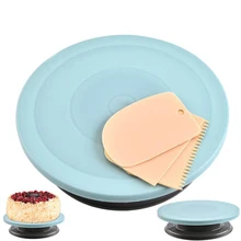 1 шт. торта Поворотный вращающийся торт пластиковый нож для теста декоративный крем подставка для пирожных торта поворотный стол