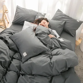 

Student Dormitory Beddings Three-Piece Set Net Red-Bed Sheet Quilt Cover Avocado Green Denim Girls Bedding Kit