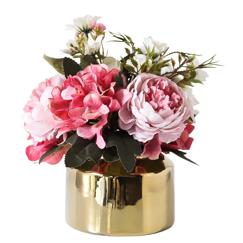 Nordic Ins Plated Ceramics Vase Living Room Decoration Hydroponics Desktop Dining Table Flower Arrangement Prop | Дом и сад