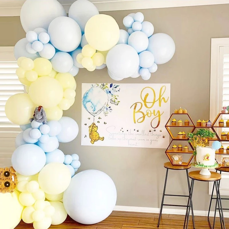Macaron Balloons Arch Set Yellow Blue Balloon Garland Baby Baptism Shower Adult Child Birthday Theme Party Decoration | Дом и сад