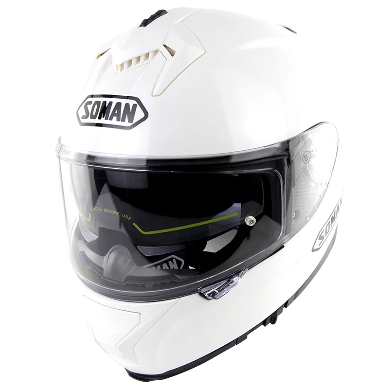 Шлем с козырьком, шлем для мотогонок, уличный шлем Casco Moto для мужчин и женщин, уличная одежда с двойными линзами, мотоциклетный шлем, шлем каск, шлем - Цвет: Pearl White