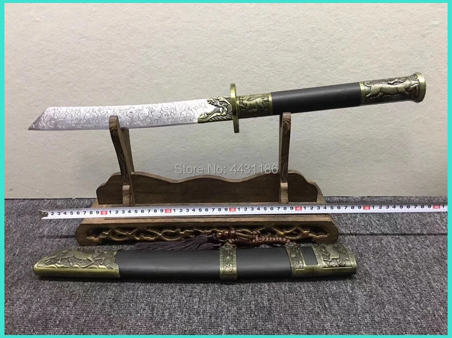 Qing Dynasty Kylin Saber Sword Chinese KungFu Short Dao Jian Strong High Manganese Steel Blade Sharp Outdoors Fighting Knife
