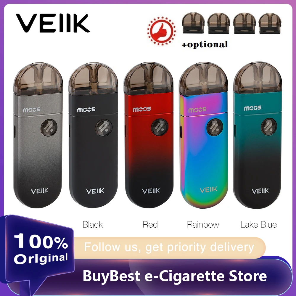 Новый оригинальный VEIIK MOOS Pod System Kit 1100 мАч батарея электронная сигарета Vape wi/ 2 мл