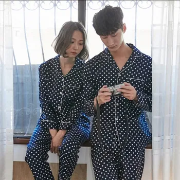 

Couple's pajamas autumn Long sleeve pyjamas Cotton pajamas for women and men Lounge pajama set