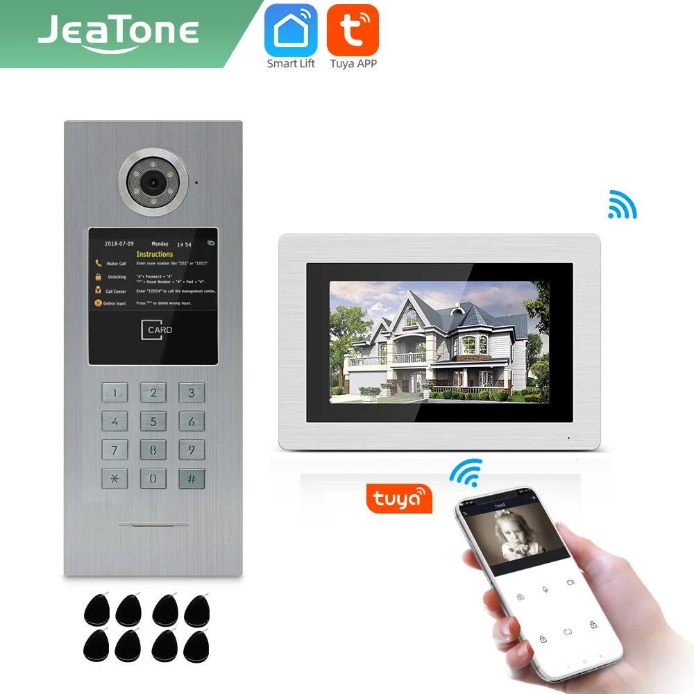 Home 5 Jeatone Tuya Inteligente Wifi Polegada ip Campainha Intercom Vídeo Monitor Suporte Cartão ic Senha para Grande Edifício 8771287202s-k