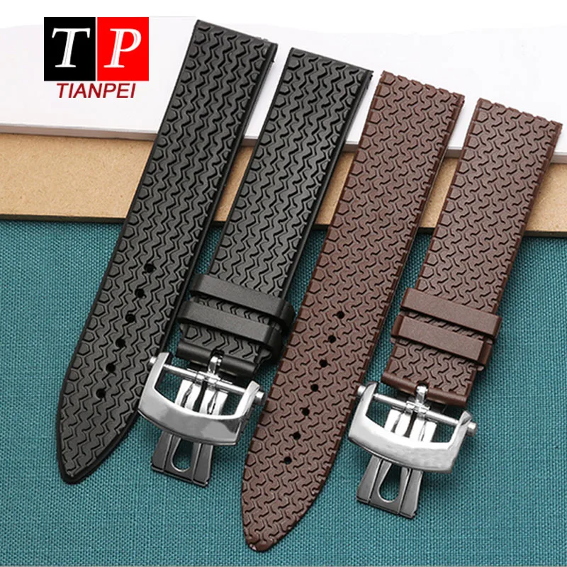 Водонепроницаемый силиконовый ремешок с узором в виде шин 23 мм мужские