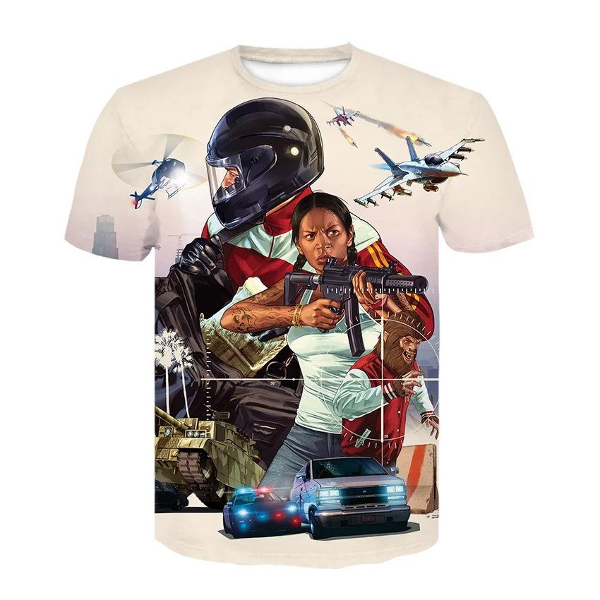 Gta мужская одежда 2019 Grand Theft Auto 3d печать футболка Мужская Уличная брендовая Футболка Harajuku хип-хоп модная футболка Homme