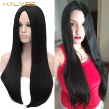Kanyss 27 дюймов парики для женщин синтетический парик на кружеве для черных женщин термостойкие Длинные Яки прямые фронтальные парики накладные волосы