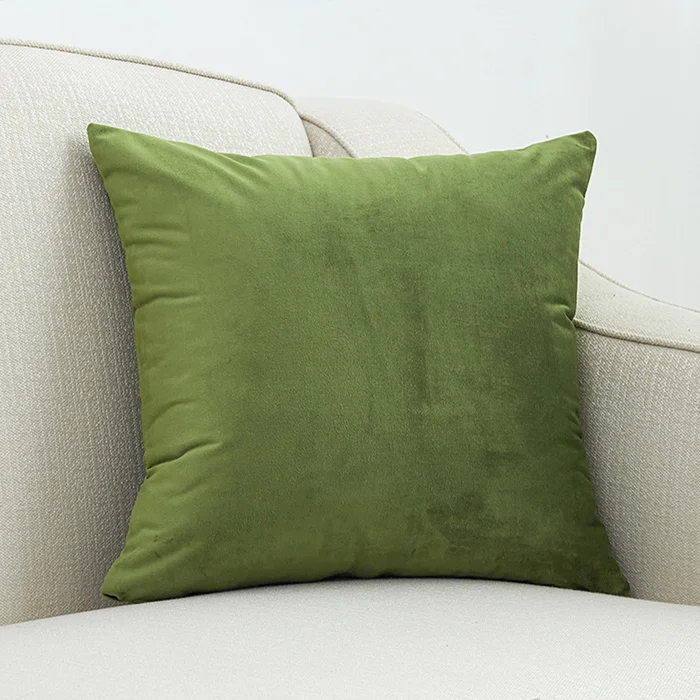 Модная мягкая голландская бархатная однотонная Подушка-Чехол 40*40 см, чехол для подушки в скандинавском стиле для офиса, дивана, стула, декор 30/35/45x45/50/60 - Цвет: Grass green