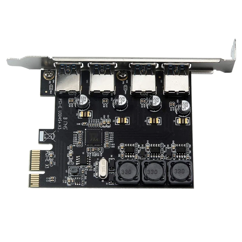 

Four Ports Usb 3.0 Super Fast 5Gbps Pci-E Expansion Card Pci Express Adapter Converter Card 6A Power Supply Module for Desktop P