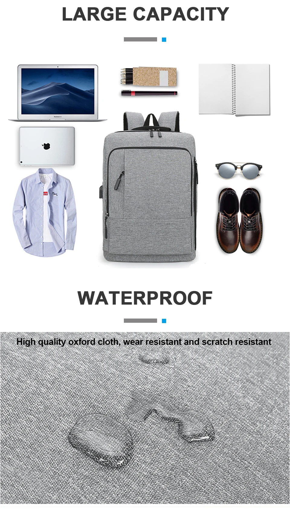 Business Backpack Smart Bagpack Laptop 15.6 Inch Men Travel Women Back Pack USB Charging Waterproof Notebook Male Female Bags (3)