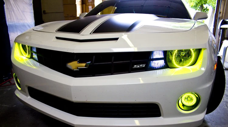 Многоцветный RGB светодиодный angel eyes Halo Ring Eye DRL RF пульт дистанционного управления для Chevrolet Chevy Camaro 2010 2011 2012 2013 Аксессуары
