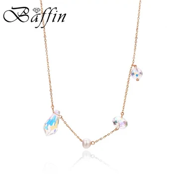 

New Pendant Necklace Colorful Beads Pearls Tassel Choker Crystals From Swarovski- For Women DIY Jewelry Gold Silver Color Chain