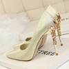 Pink Heels Pumps Women Shoes Stiletto Black High Heels Wedding Shoes Bride Pointed Extreme High Heels Elegant Shoes For Woman 6