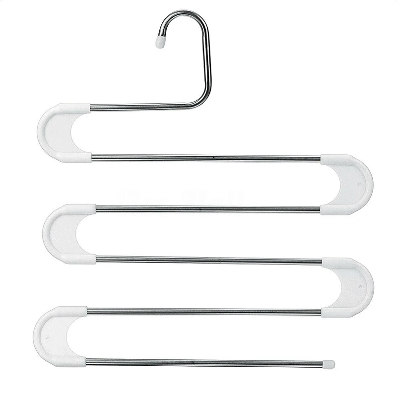 

Pants Hanger Organizer S-Type 5 Layers Clothes Trousers Holder Closet Storage Stainless Steel Household 34.5 * 37.5cm