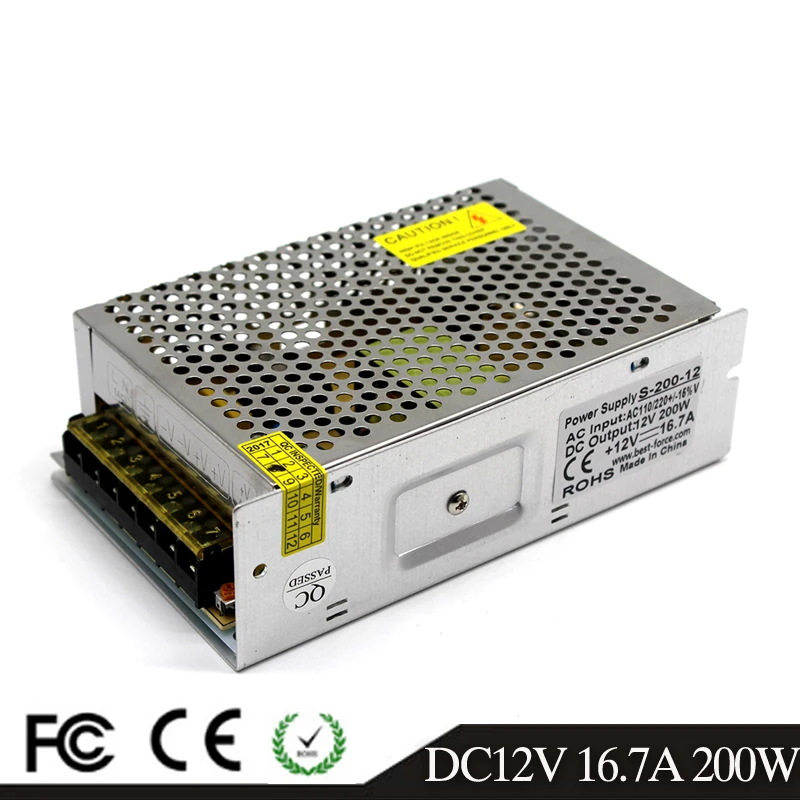 Импульсный источник питания с одним выходом DC12V DC15V DC18V DC24V DC27V 200 Вт светодиодный