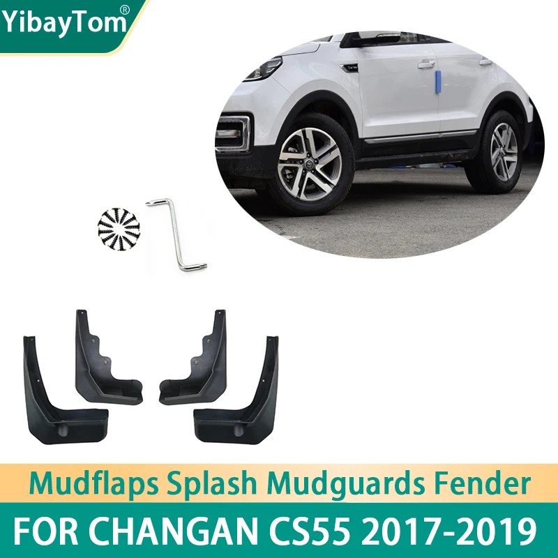 

4 pcs Black Durable Front & Rear Mudflaps Splash Mud Guard Mud Flap Mudguards Fender For Changan CS55 2017-2019 Accessories