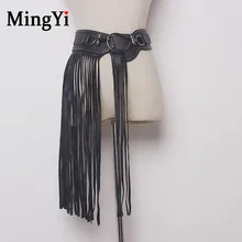 Панк кожа широкий пояс сзади эластичный регулируемый FringeTassel пояс юбка БДСМ готический выдалбливают Сексуальная короткая мини юбка для женщин
