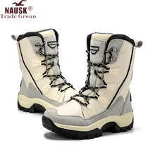 NAUSK/женские ботинки; Лидер продаж; теплые зимние плюшевые водонепроницаемые женские ботинки до середины икры; черные ботинки из искусственной кожи; женские ботинки; botas mujer; большие размеры