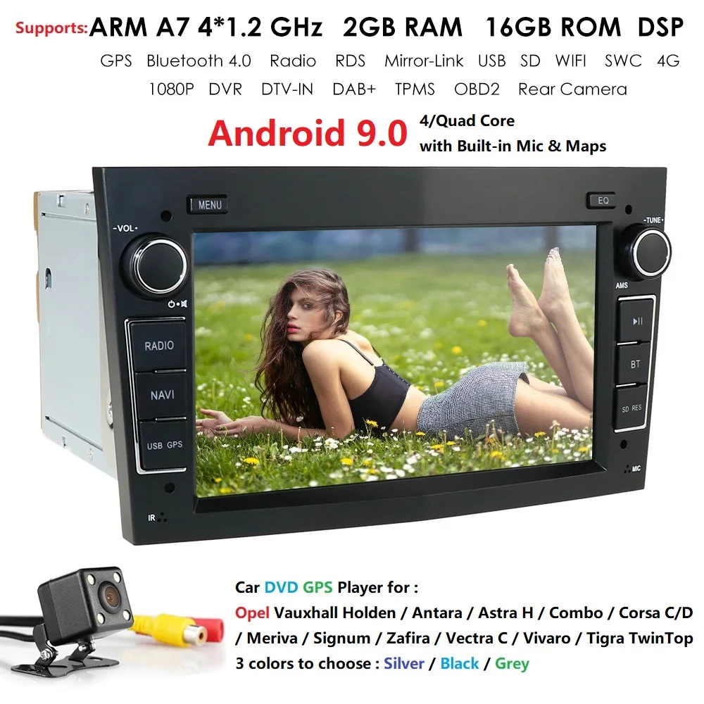 Ips экран 4G Android 9,0 2 DIN Автомобильный мультимедийный gps для Vauxhall Opel Astra H G J Vectra Antara Zafira Corsa dvd-плеер стерео BT